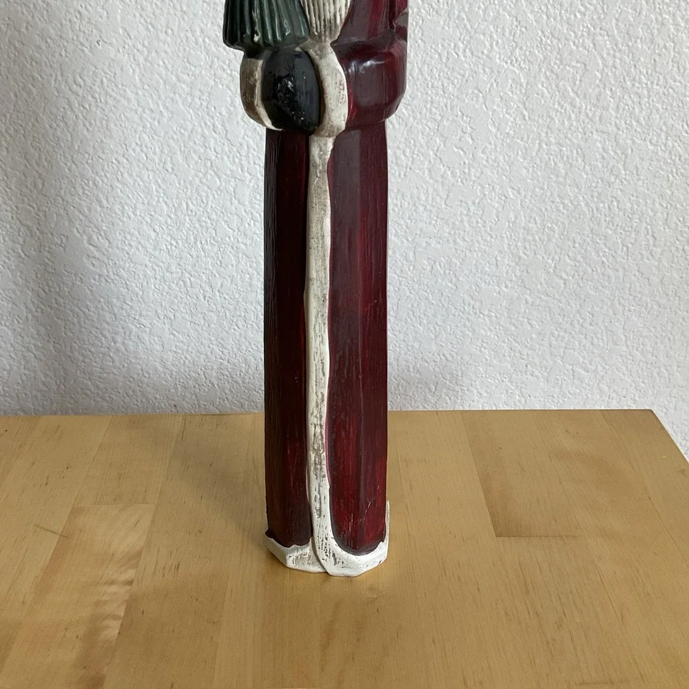 Vintage Primitive Figurine Pencil Tall Santa Claus Holiday Christmas Tree 13